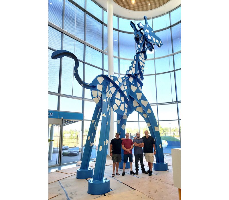 30ft. Giraffe Kinetic Steel Sculpture
